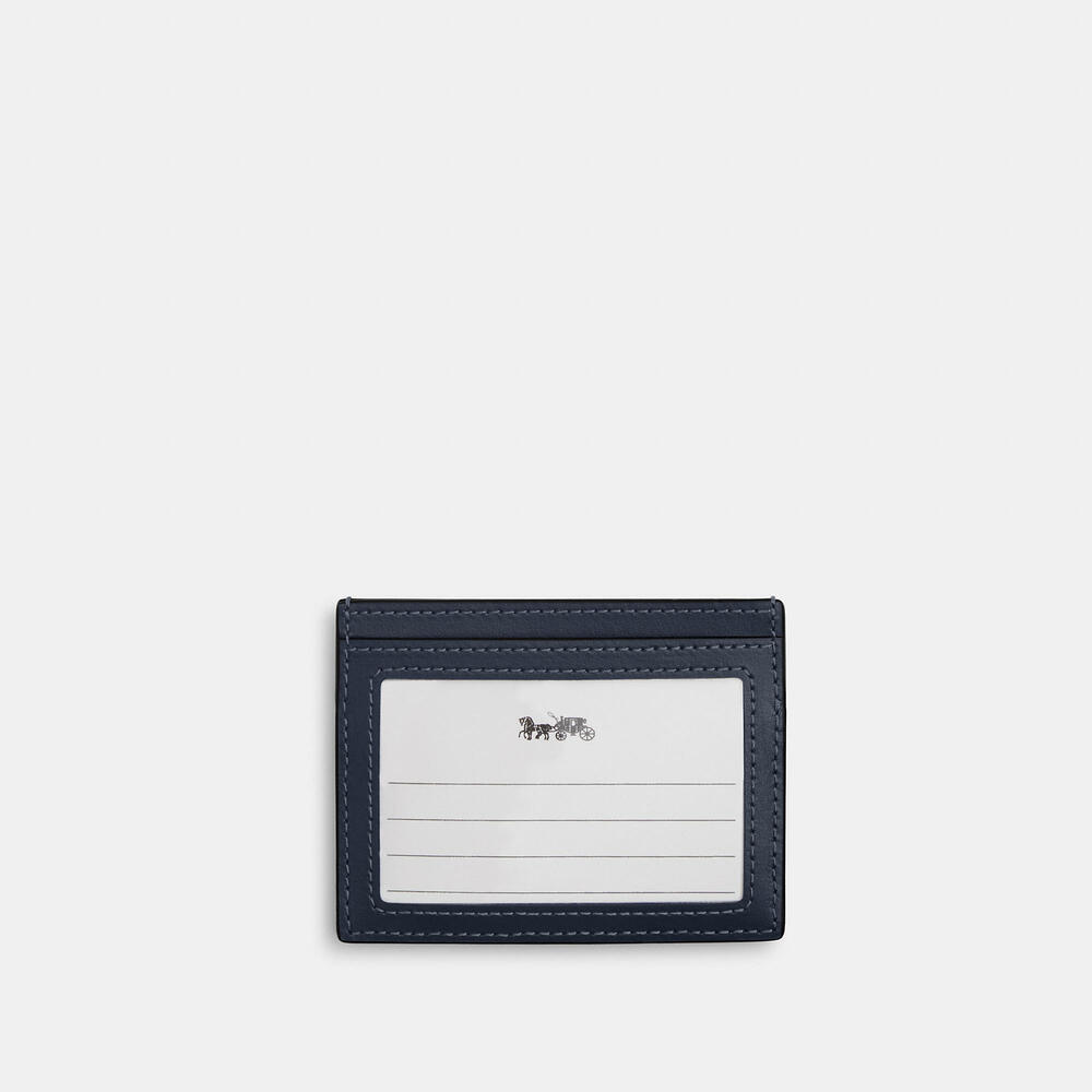 Coach Quilted Denim Card Case - Blue - Picture 2 of 3